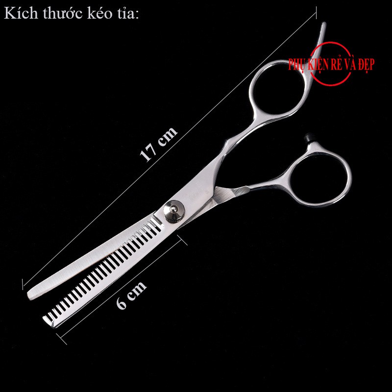 Combo kéo cắt và tỉa tóc (Trắng) + 2 lược (Lược đuôi nhọn và lược chải tóc)