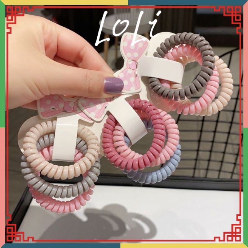 Sét 3 Dây Cột Tóc Lò Xo Nhiều Màu Dễ Thương - Loli.phukienthoitrang