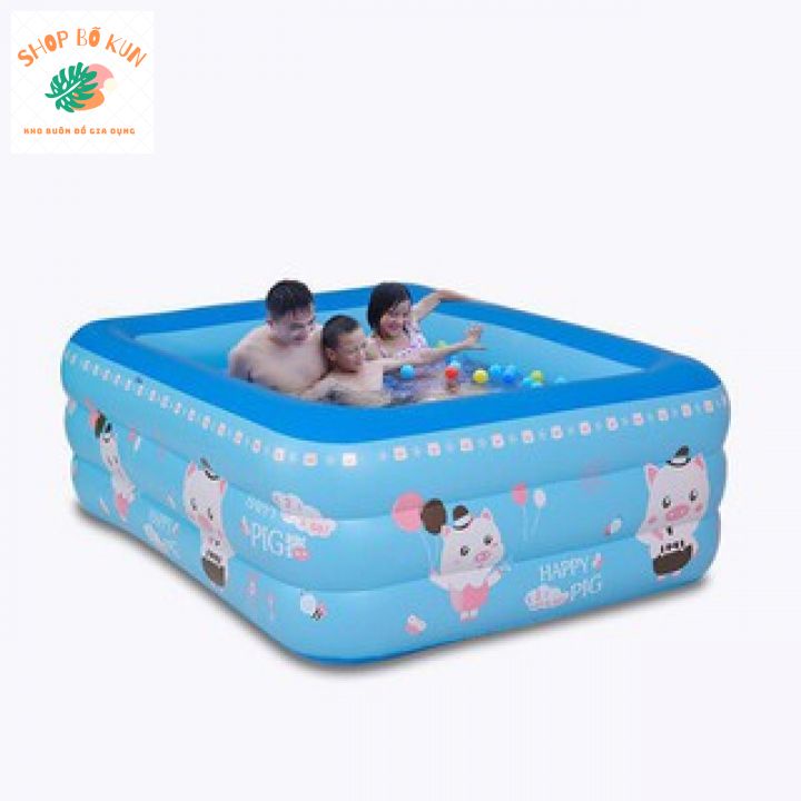 BỂ BƠI PHAO BƠI 3 TẦNG CHỮ NHẬT 1,3M /1.2m/ 1.8m CÓ ĐÁY CHỐNG TRƯỢT AN TOÀN CHO BÉ , CHUẨN LOẠI 1.