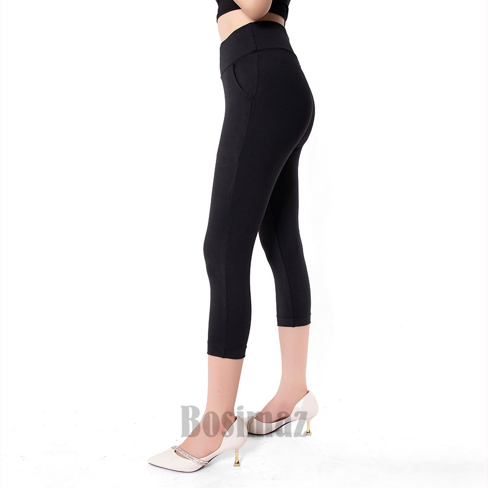 Quần Legging Nữ Bosimaz MS361 lửng túi trước màu đen cao cấp, thun co giãn 4 chiều, vải đẹp dày, thoáng mát. | WebRaoVat - webraovat.net.vn
