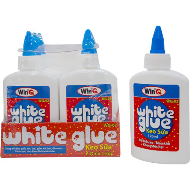 Sỉ 36 Chai Keo sữa Winq loại 40ml (dán , giấy , vải, gỗ... Thủ công)