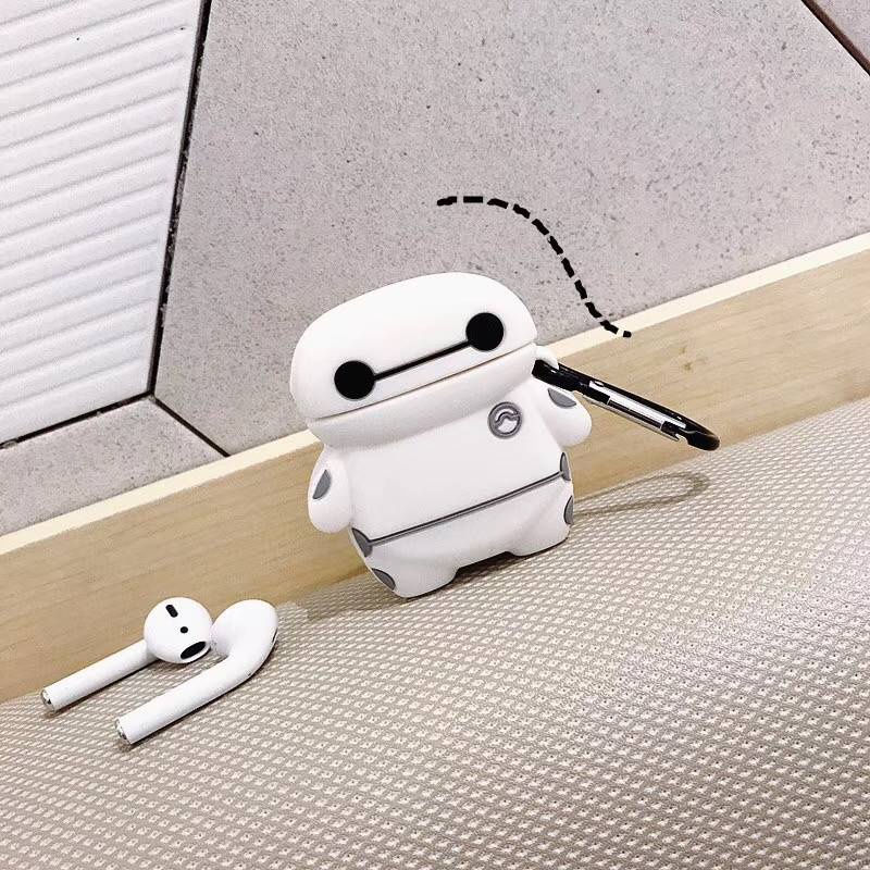 Vỏ Bảo Vệ Hộp Sạc Tai Nghe Airpod 1 2 pro Bằng Silicon Mềm Hình Baymax Disney Dễ Thương