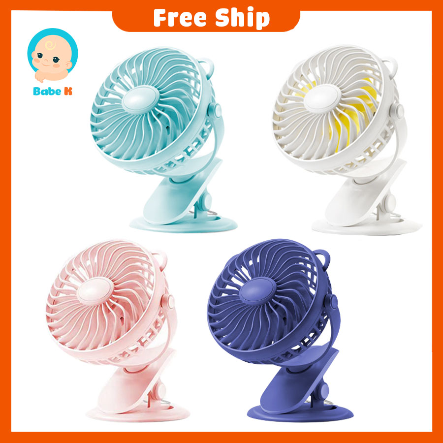 [Mã 267FMCGSALE giảm 8% đơn 500K] Quạt tích điện Mini kẹp bàn, Pin châu, 3 tốc độ gió không gây tiếng ồn chính hãng