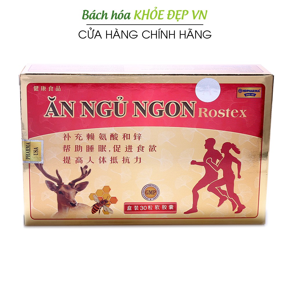 Viên ăn ngủ ngon Rostex giúp ăn ngon, ngủ ngon, tăng đề kháng - Vỉ 30 viên