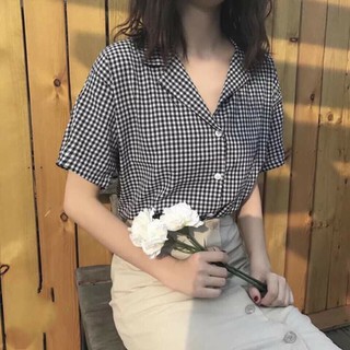 SƠ MI CARO ĐỎ ĐEN CỔ BẺ BASIC HOT
