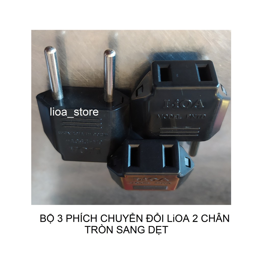 BỘ 3 PHÍCH CHUYỂN ĐỔI LiOA 2 CHÂN TRÒN SANG DẸT .