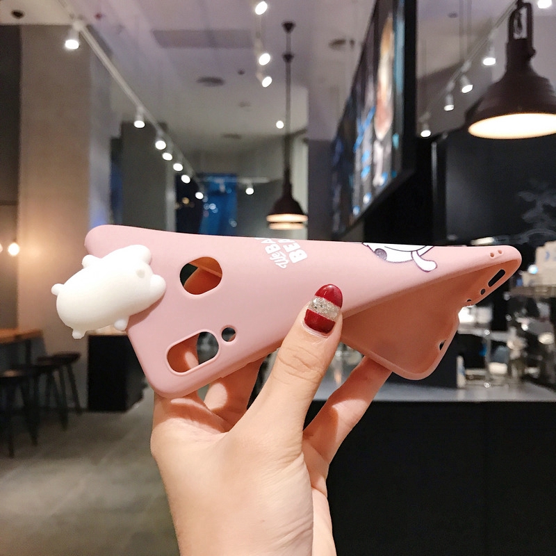 Ốp điện thoại hình gấu cho Samsung A51 A50s A30s A10s A20s A31 A11 M11 M30s M21 A20 A30 We Bare Bears Phone Case with Doll