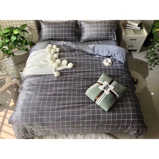 set NỈ MỊN MUJI nhập khẩu Nhật Bản bộ 4 món chăn ga gối XÁM LẶNG TRẦM