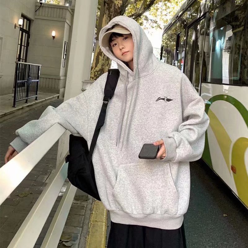 Áo hoodie tay dài dáng rộng in họa tiết thời trang mùa đông phong cách Hàn Quốc cho nam size M-5XL