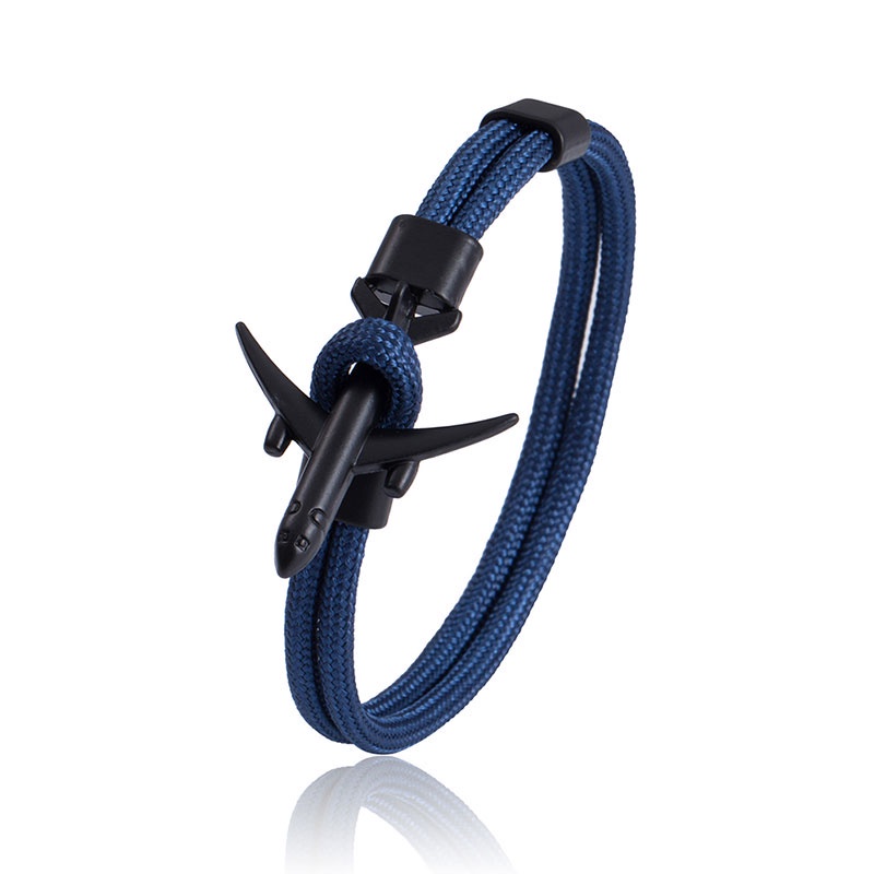 Vòng Tay Dây Bện Mặt Hình Mỏ Neo Thời Trang Cho Nam Nữ