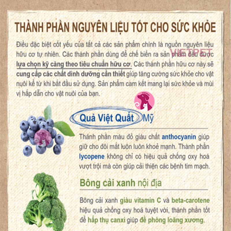 Thức ăn cho chó - Hạt hữu cơ Natural core làm từ rau củ 1kg (Cho chó ăn chay)