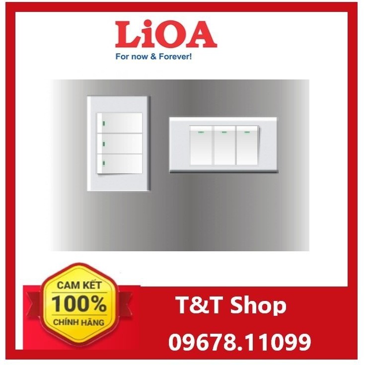Công tắc ba chữ nhật 1 chiều Series E20 ART LiOA có đèn báo