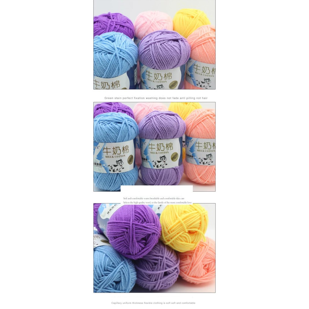Set 10 cuộn len milk cotton 50g  -bấm ảnh tiếp theo để chọn màu