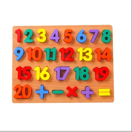 Đồ chơi bảng gỗ nổi chữ số 1-20 và phép tính cho bé - bảng số bằng gỗ thông minh giúp bé phát triển tư duy trí tuệ