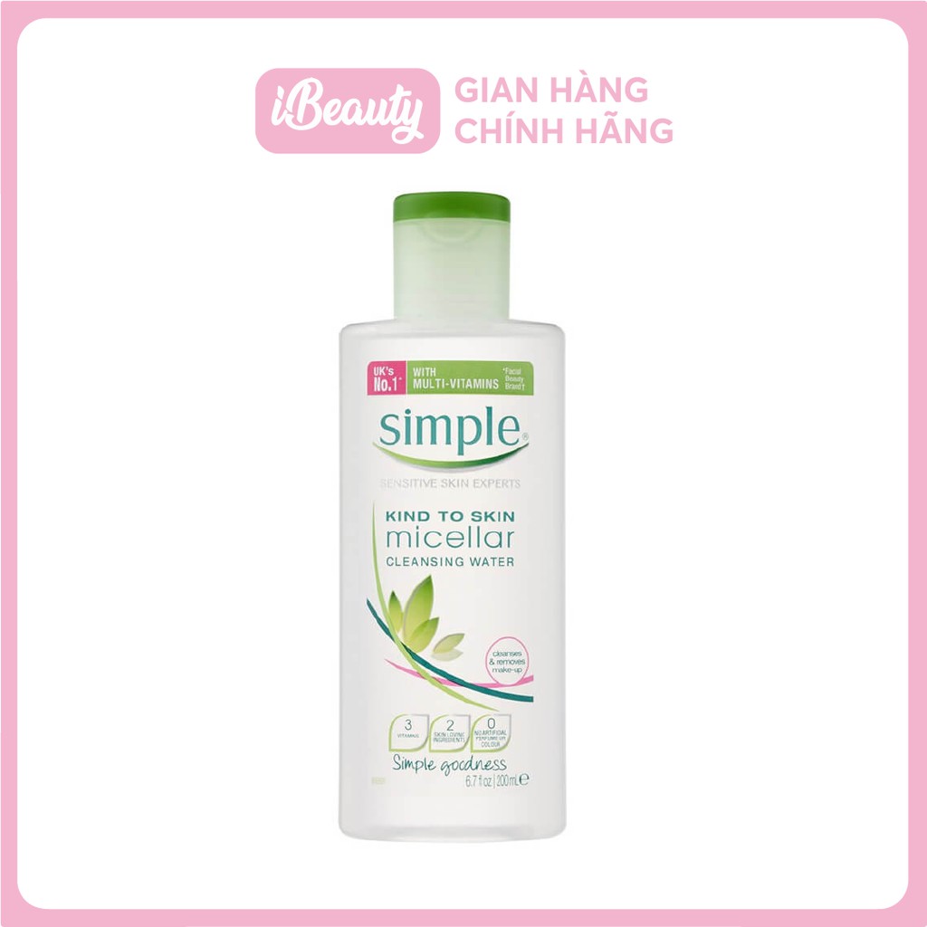 NƯỚC TẨY TRANG SIMPLE MICELLAR CLEANSING WATER - UK Chính hãng