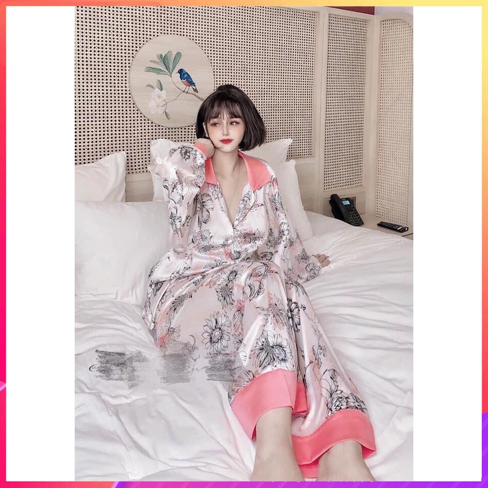 [FreeShip – Xả kho] Pijama Lụa Cao Cấp|Đồ Ngủ Pijama Đẹp Chất Xịn Xò Mã PI 01785 - Chocochip Shop  ་