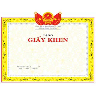 Giấy khen Tiểu học - Trung học cơ sở vàng