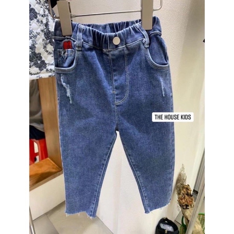 Quần Jeans Bé Gái Hoạ Tiết THE HOUSE KIDS Túi Mickey