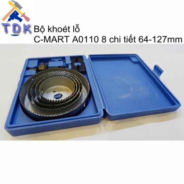 Bộ khoét lỗ C-MART A0110 8 chi tiết 64-127mm