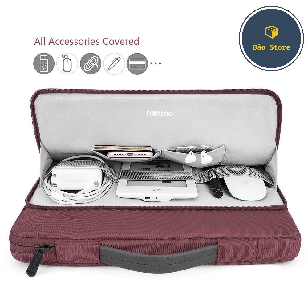 Túi Xách Chống Sốc Laptop/Macbook [ FREESHIP] TÚI XÁCH CHỐNG SỐC TOMTOC BRIEFCASE -SLIVER (T082) | BigBuy360 - bigbuy360.vn