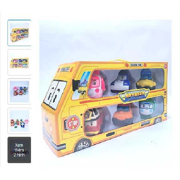 Đồ chơi trẻ em xe Bus Đội bay siêu đẳng Biến Hình Robocar Poli và những người bạn - Bộ 6 con