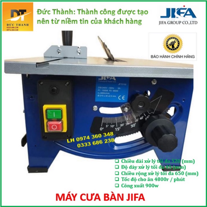 Chính hãng Máy cưa bàn JIFA. Bảo hành 12 tháng.