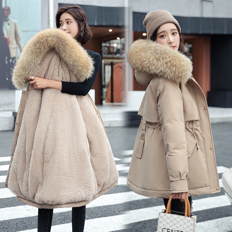 Áo PHAO NỮ LÓT LÔNG QUẢNG CHÂU DÁNG PARKA TRÙM MÔNG