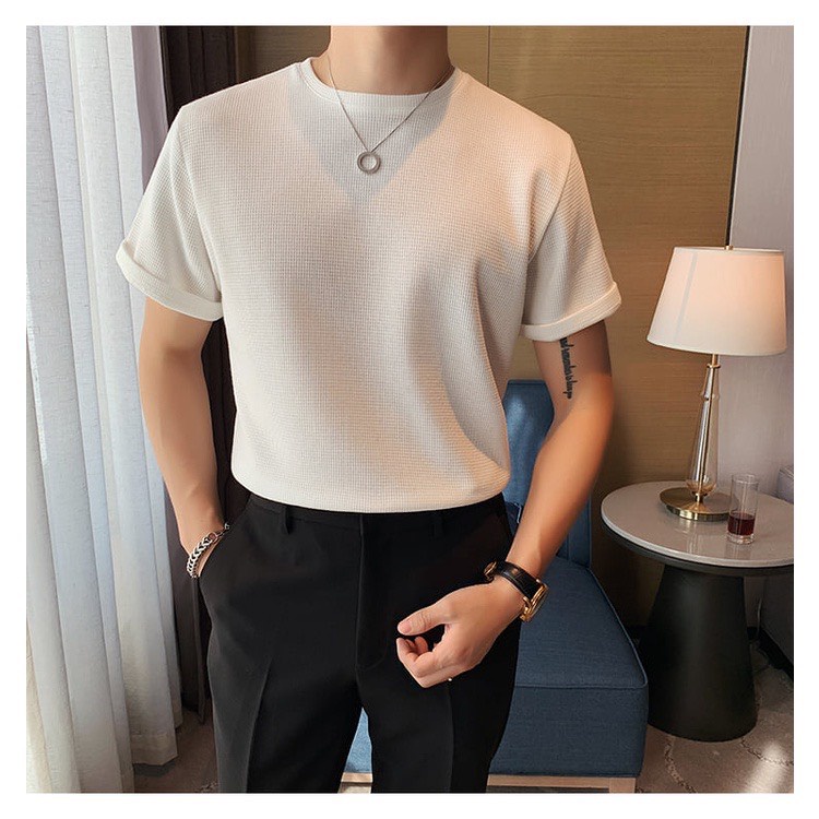 Áo Thun Nam Cổ Tròn vải Cotton co giãn dày dặn phông trơn basic tay ngắn nhiều màu - Just men shop | BigBuy360 - bigbuy360.vn