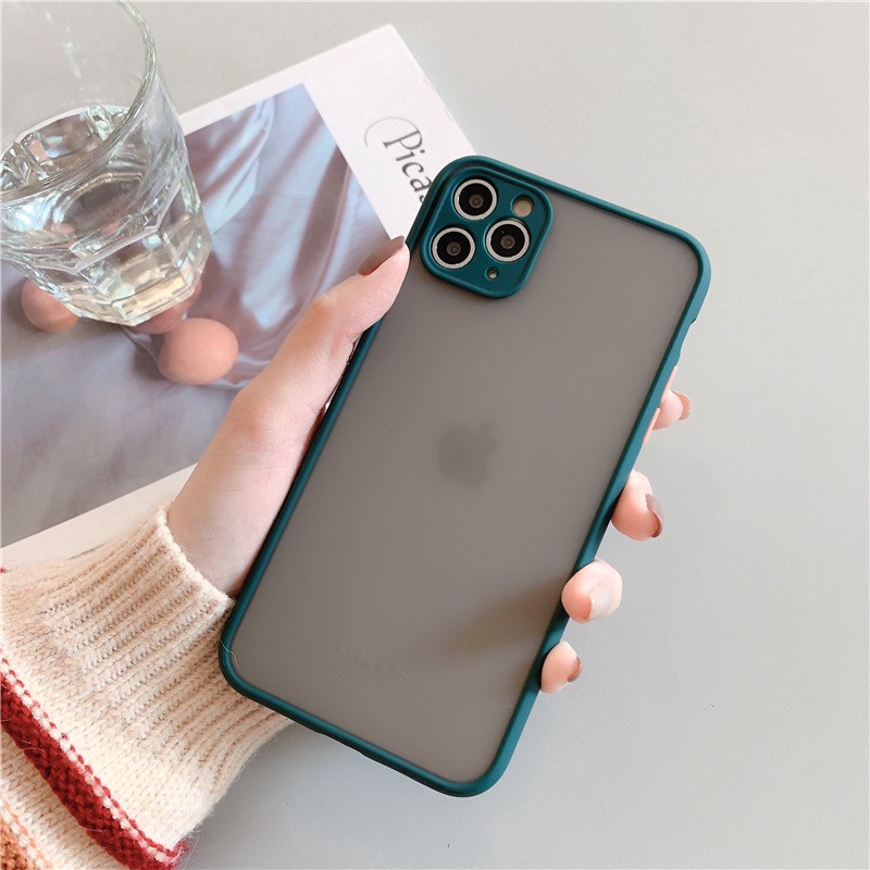 [iPhone] Ốp nhám viền màu bảo vệ camera iPhone 11/ 11 Pro/11 ProMax /6/6 Plus 7/7 Plus/8 Plus/ X/ XS/ XS Max/ XR