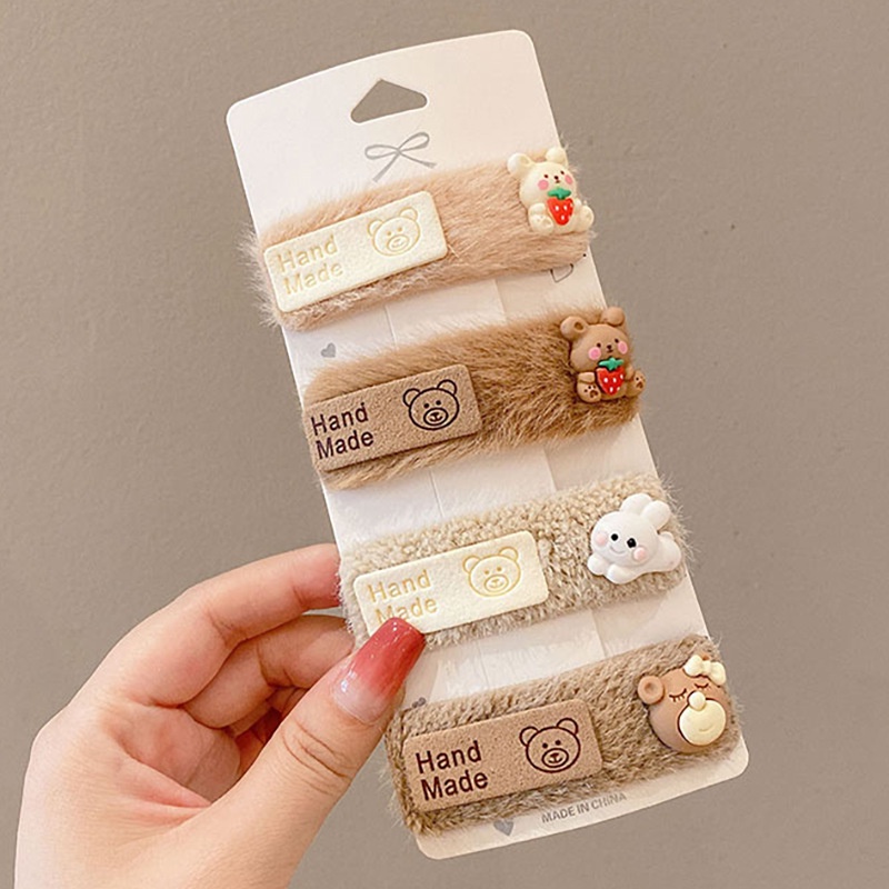 Kẹp tóc mái gấu thỏ hoa đính bông nhiều kiểu đáng yêu hàn quốc K58