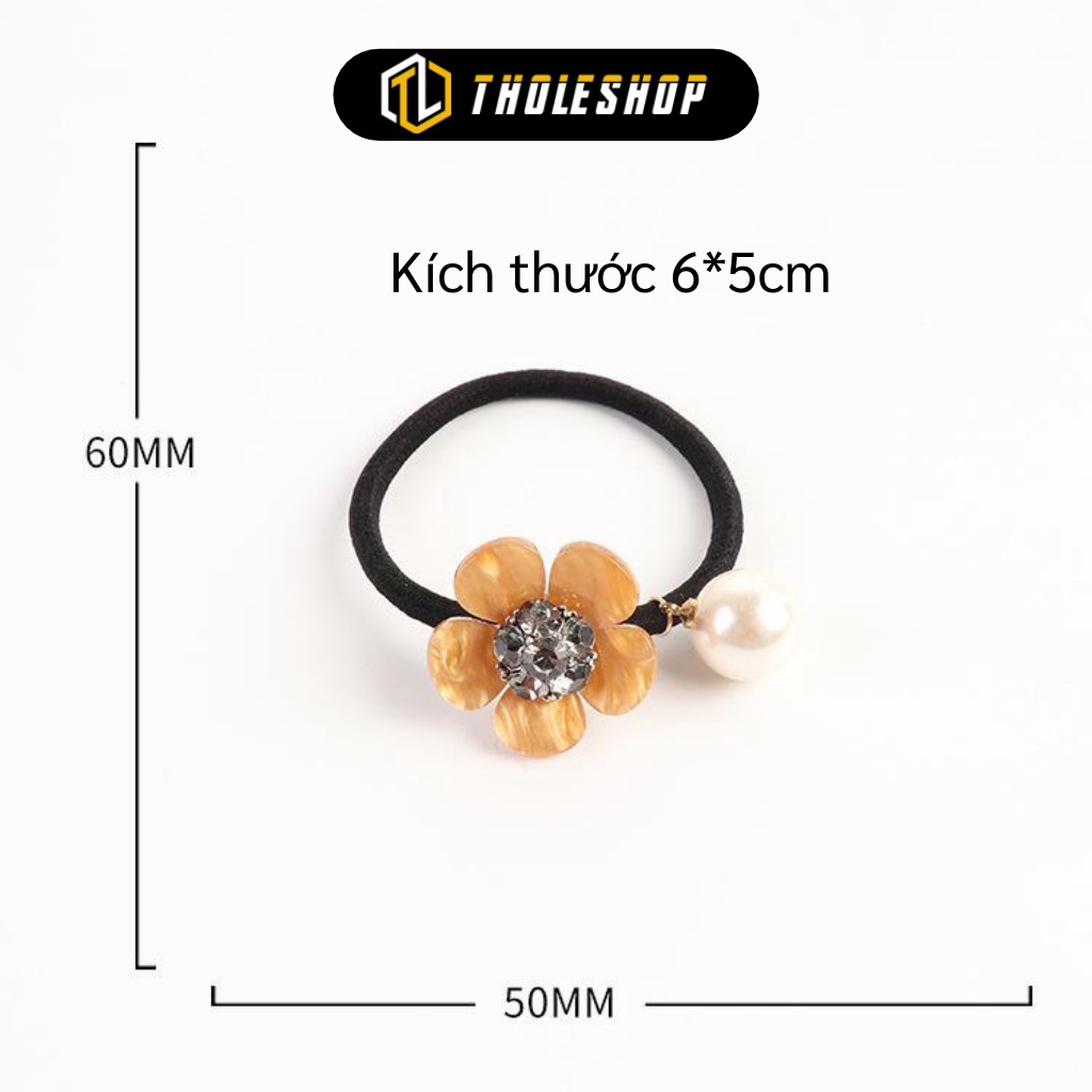 Dây Cột Tóc - Dây Buộc Hình Hoa Và Ngọc Đáng Yêu, Không Làm Đau Tóc  5994