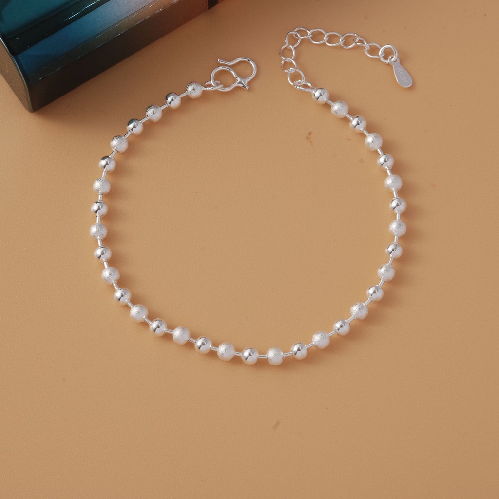 Bộ lắc chân lắc tay thời trang nữ dây bi bạc S925 - LTC42