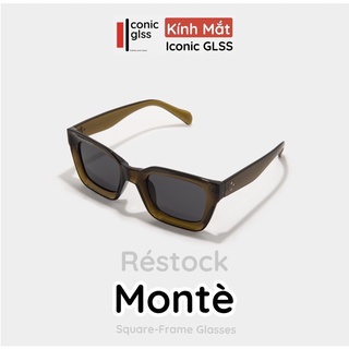 Kính mát gọng vuông MONTE Iconic GLSS thời trang nam nữ chất liệu acetate cao cấp tròng mắt phân cực chống tia uv400