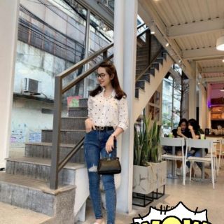 Áo sơ mi nữ chấm bi
