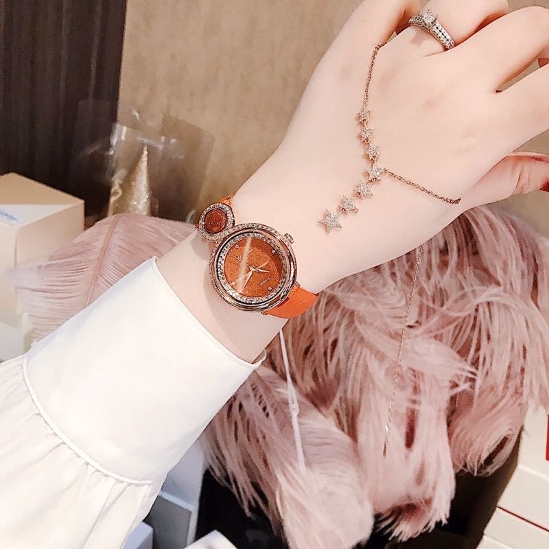 Set đồng hồ nữ Davena cam