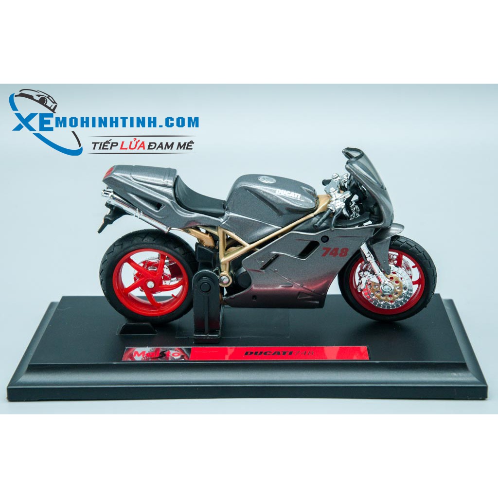 Xe Mô Hình Ducati 748 1:18 Maisto (Xám)