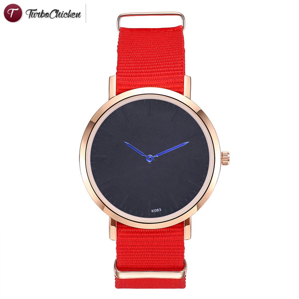 #Đồng hồ đeo tay# Women Watches Nylon Canvas Strap Quartz Watch Casual Fashion Couple Watches