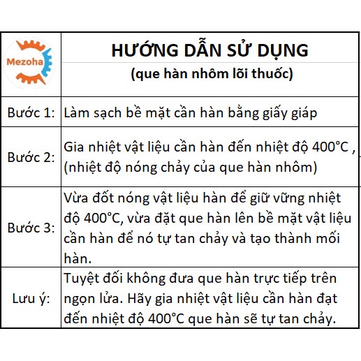 Combo 10 que hàn nhôm có sẵn lõi thuốc