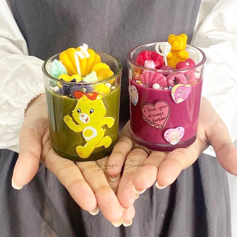 Nến thơm CareBear phong cách Hàn Quốc giúp làm sạch không khí, thư giãn