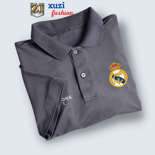 Áo thun áo polo nam clb real madrid áo bóng đá nam có cổ siêu đẹp, chất vải cotton cá xấu thời trang cao cấp hàng LOẠI 1