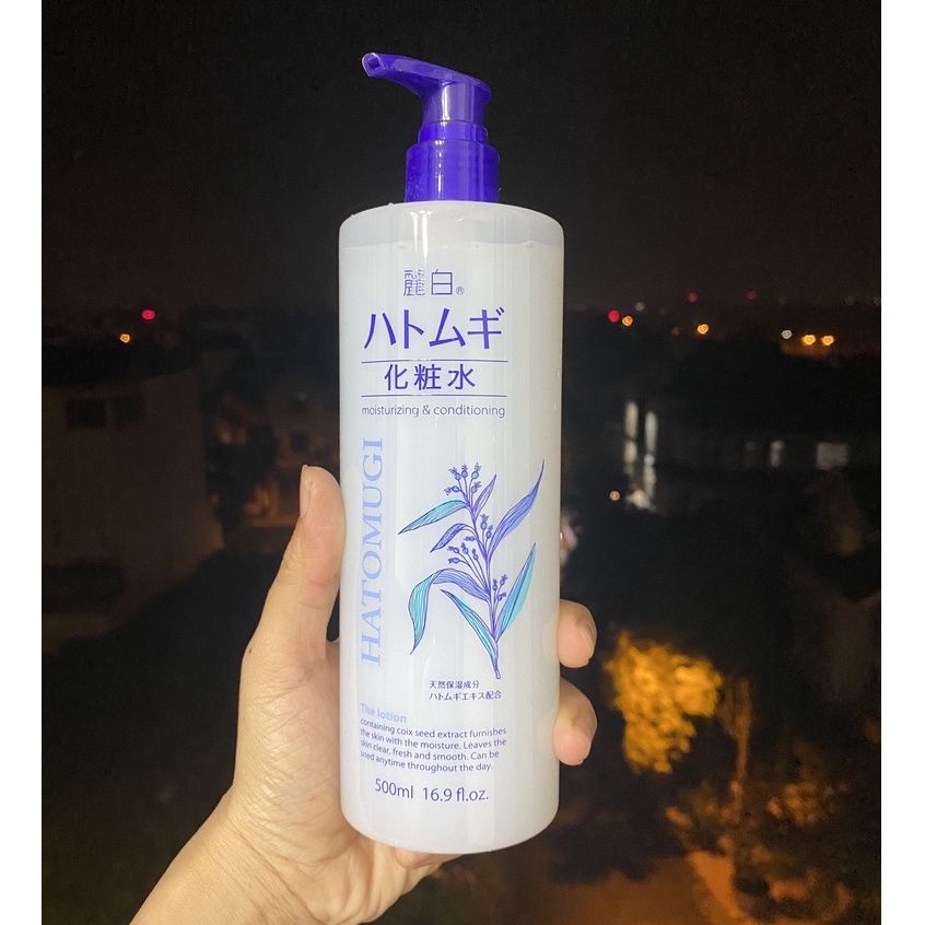 (Date xa) Nước hoa hồng dưỡng ẩm trắng da Hatomugi Nhật Bản 500ml