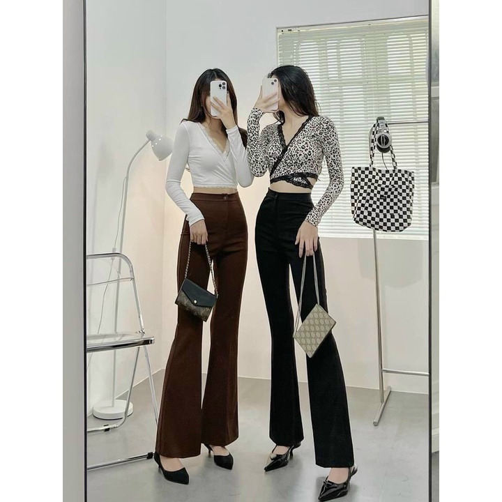 Quần loe chất TUYẾT MƯA, quần tây ống vẩy tôn dáng
