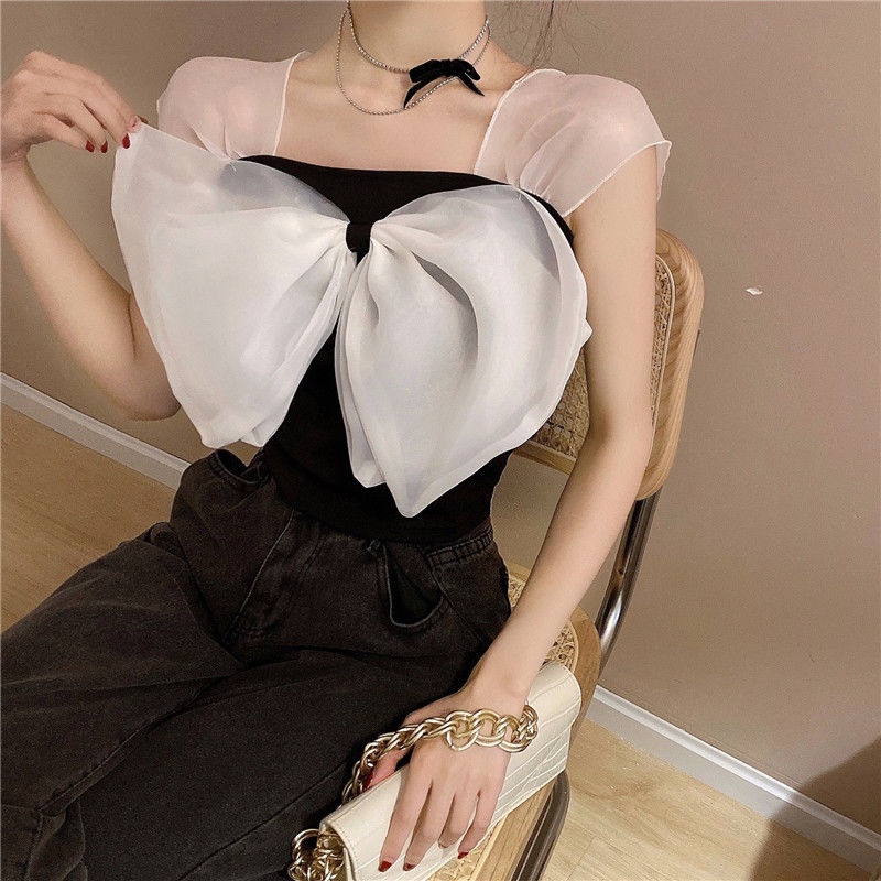 COZOK Áo Tank Top Không Tay Đính Nơ Lớn