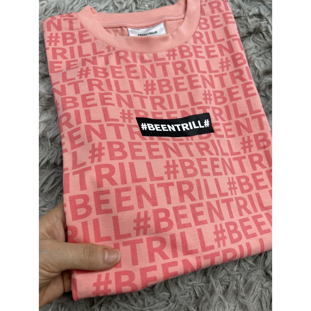 BEENTRILL - Áo thun nam nữ Beentrill Monogram Hồng - Đen siêu xinh
