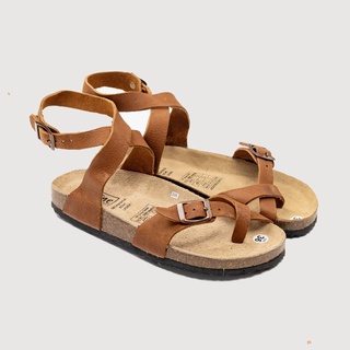 Bioline - dép sandal đế trấu - sandals da bò thật nguyên tấm unisex - mã d16