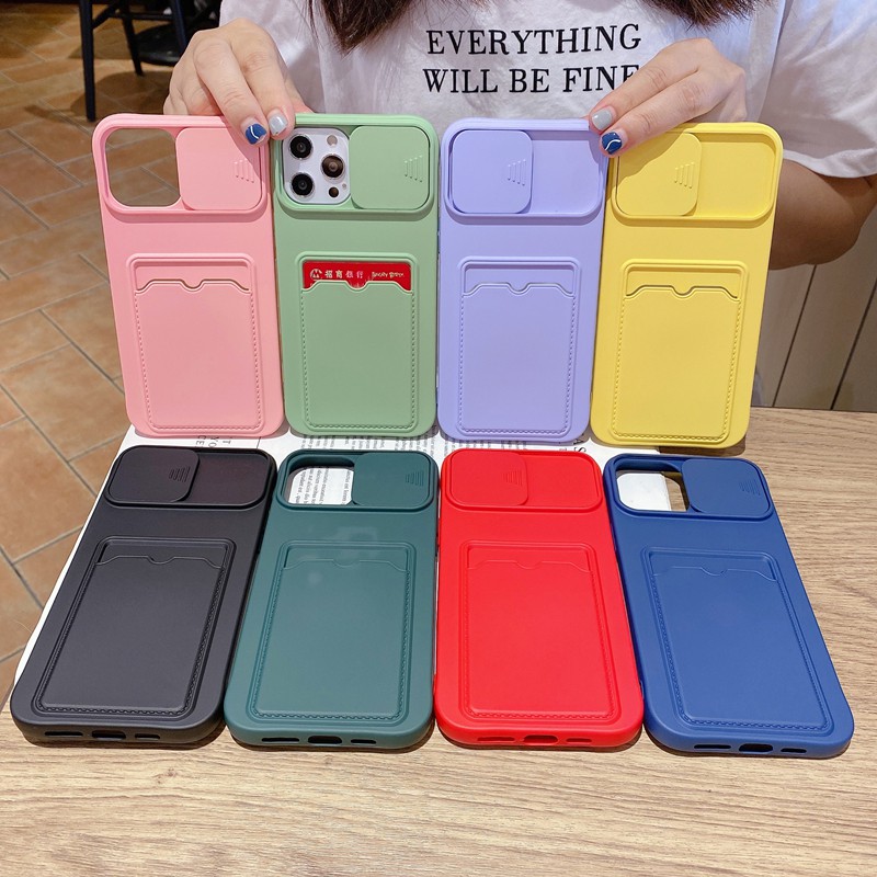 Ốp điện thoại bảo vệ camera có ngăn thẻ cho Iphone 12 Pro Max 12 7 8 Plus Xs Max 11 Pro Max | BigBuy360 - bigbuy360.vn