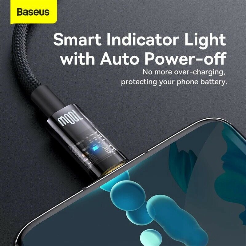 Cáp Sạc nhanh Tự Ngắt Gen2 Baseus Explorer Series Auto Power-Off Fast Charging Data Cable USB to Type-C 100W