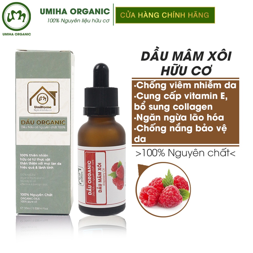 Dầu mâm xôi nguyên chất UMIHOME giúp dưỡng ẩm, làm mềm da, mượt tóc, chống lão hóa, ngừa viêm và nhanh lành vết thương