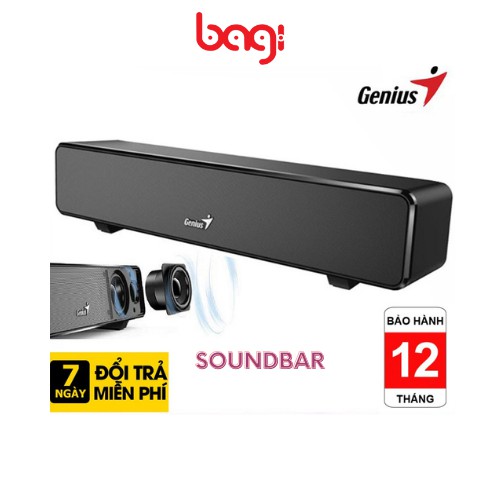 Loa GENIUS Soundbar 100 chân USB Màu đen- Loa máy tính, laptop, pc - Bảo hành 12 tháng chính hãng