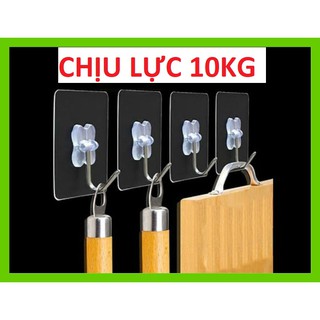 [LOẠI CHỊU LỰC 10KG] Combo 30 Móc Dán Tường Siêu Dính Trong Suốt